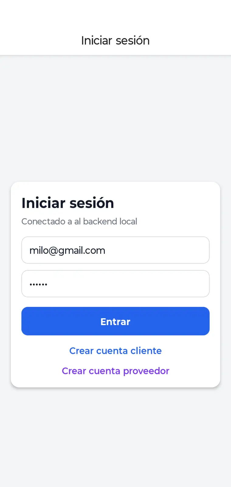 Marketplace de Servicios — vista principal