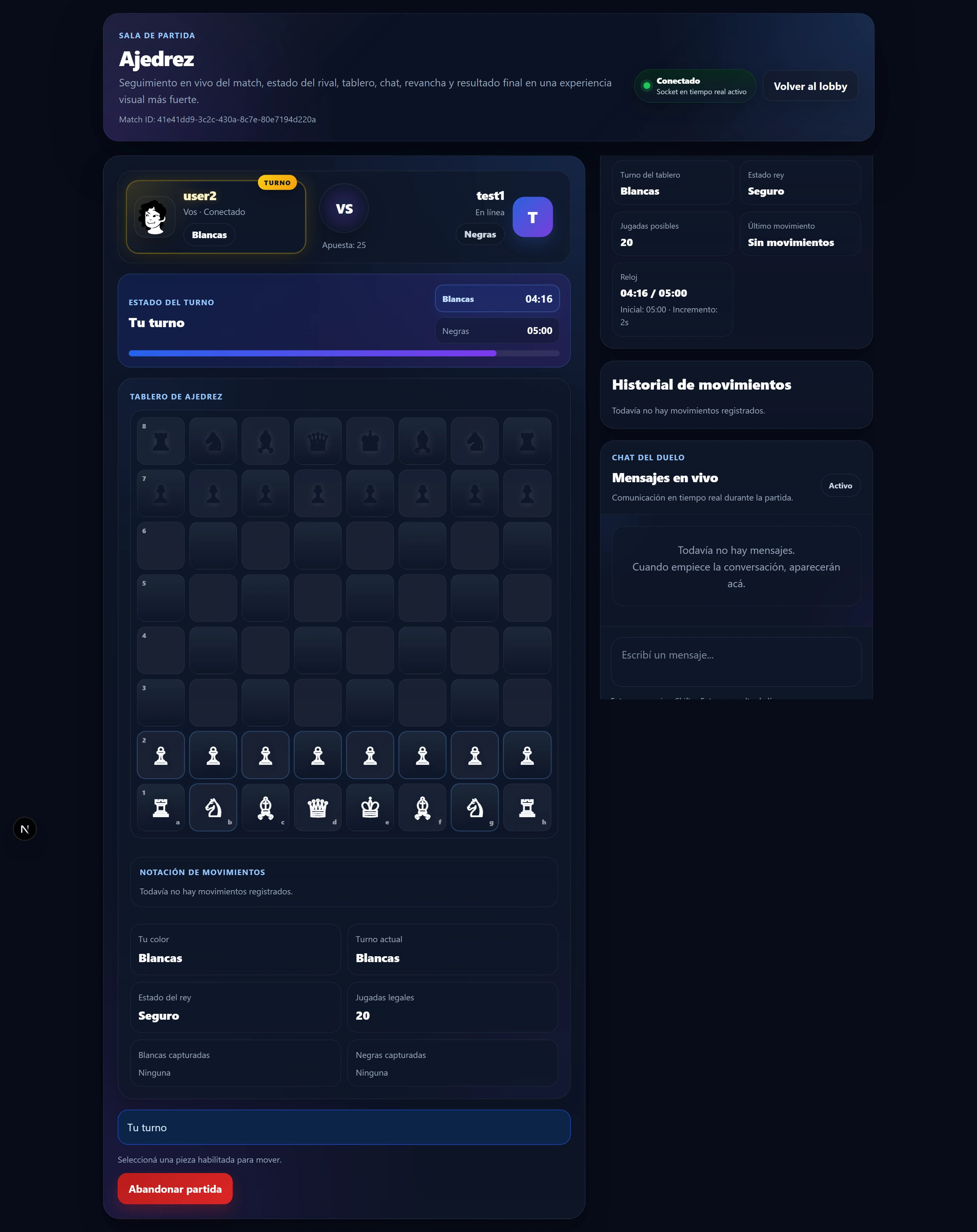 PlayDuel — Partida en tiempo real