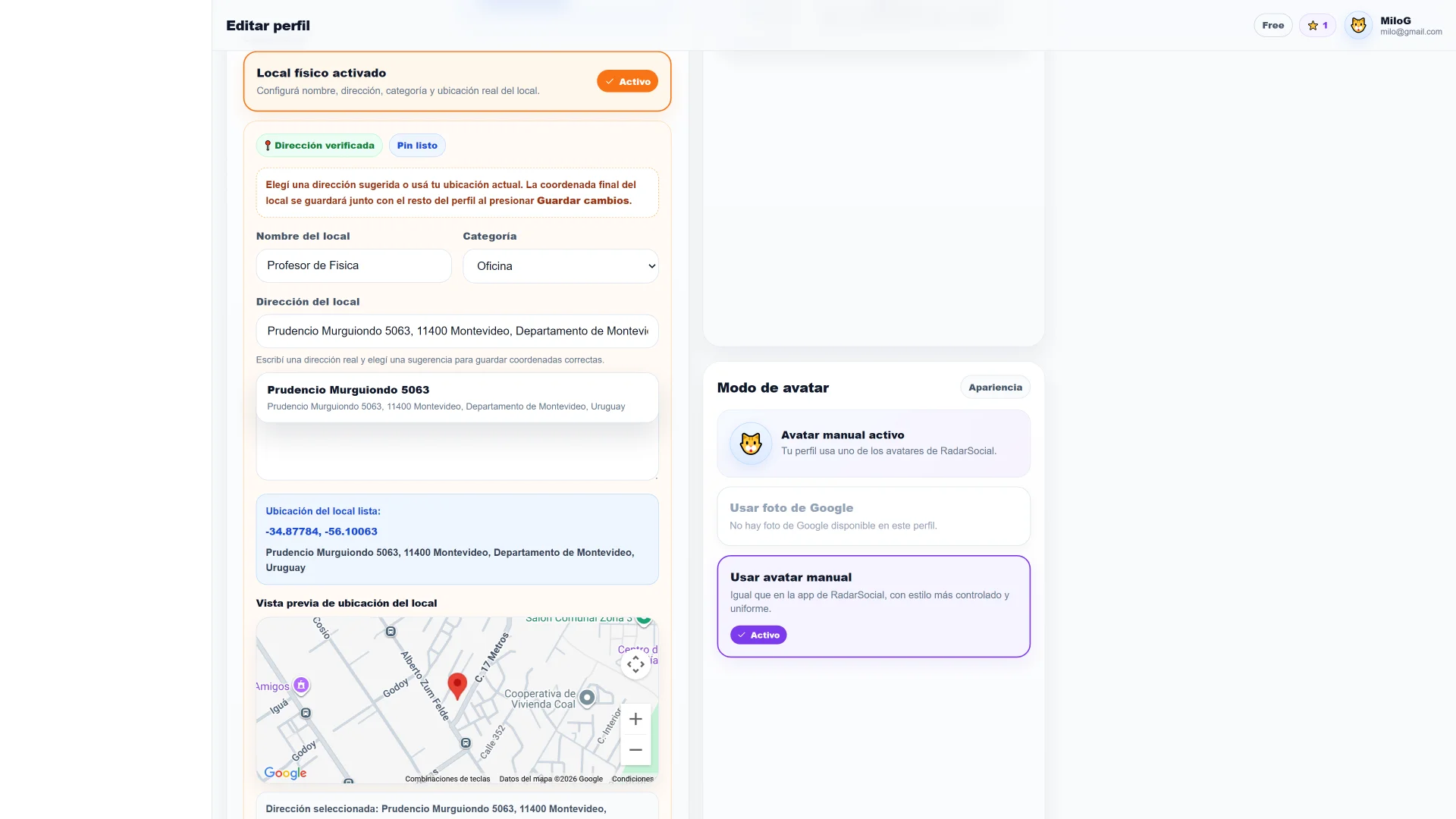 RadarSocial — Experiencia móvil
