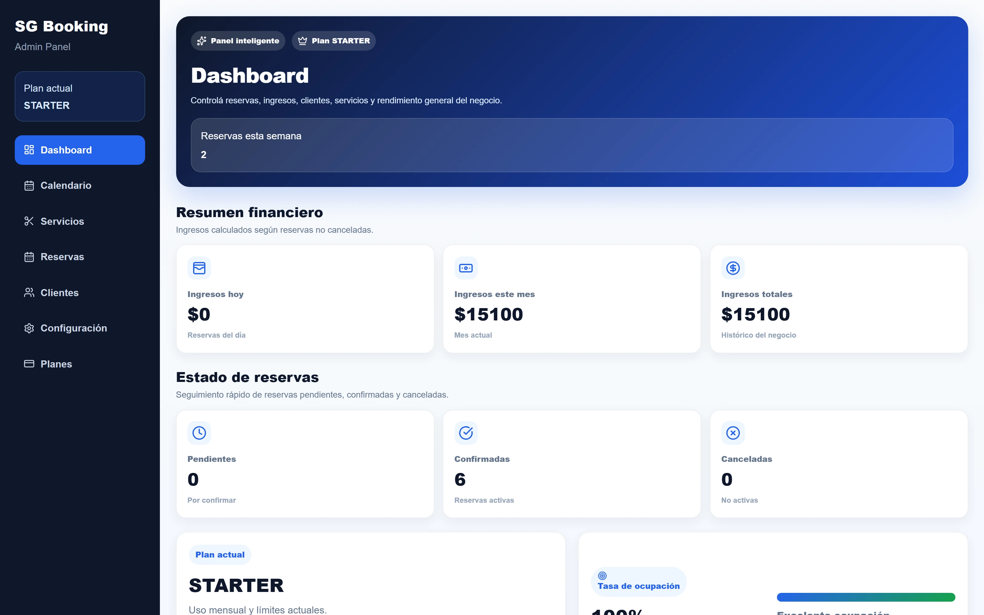 SG Booking Pro — Dashboard