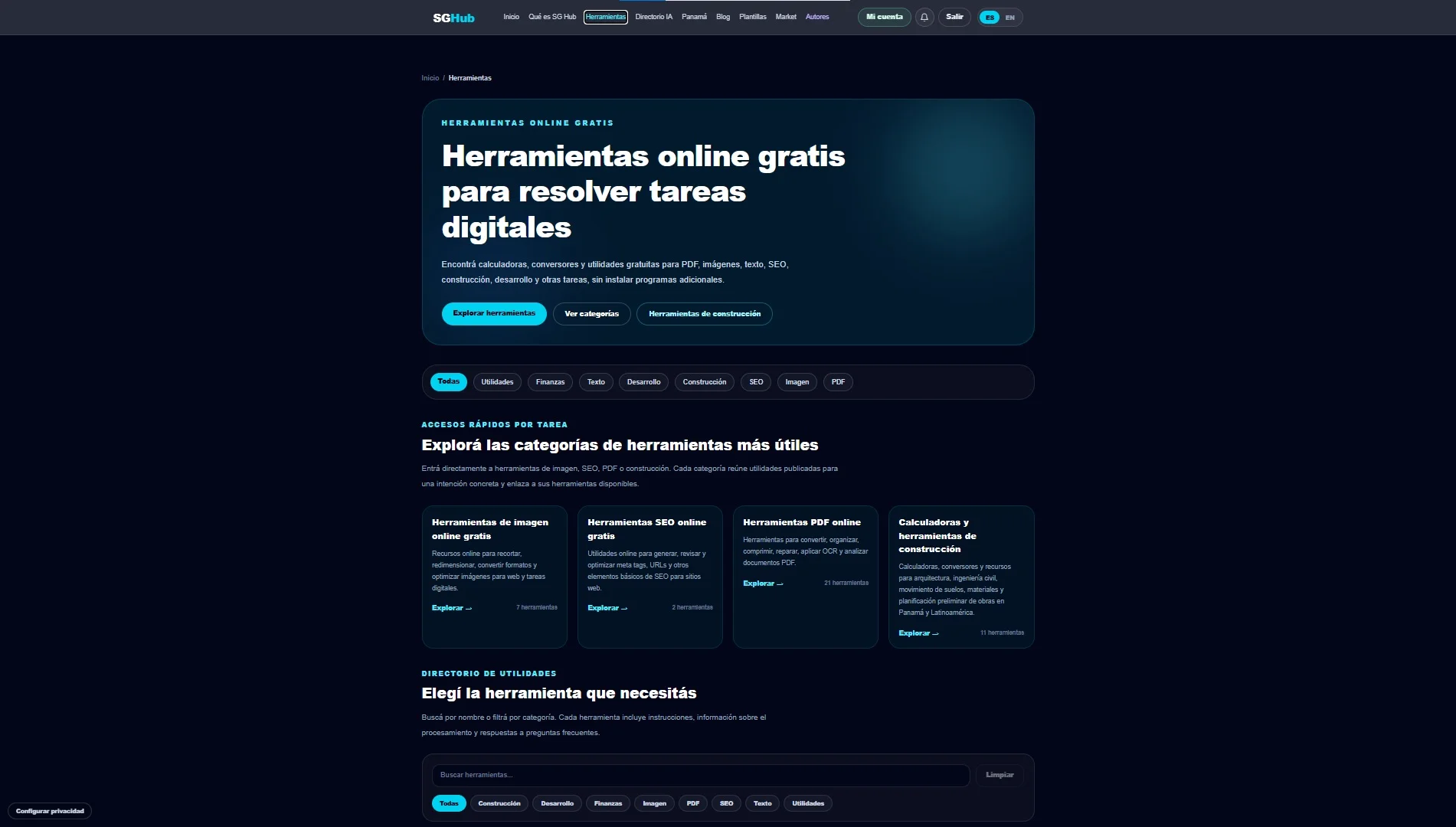 SG Hub — Online tools
