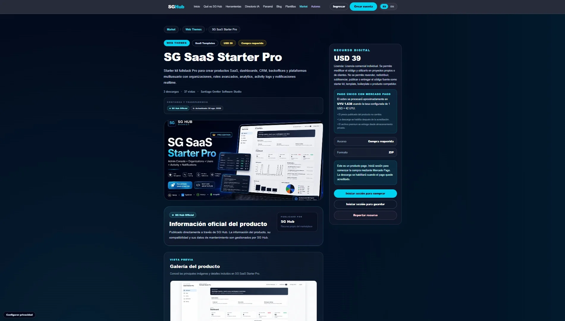 SG Hub — SG SaaS Starter Pro