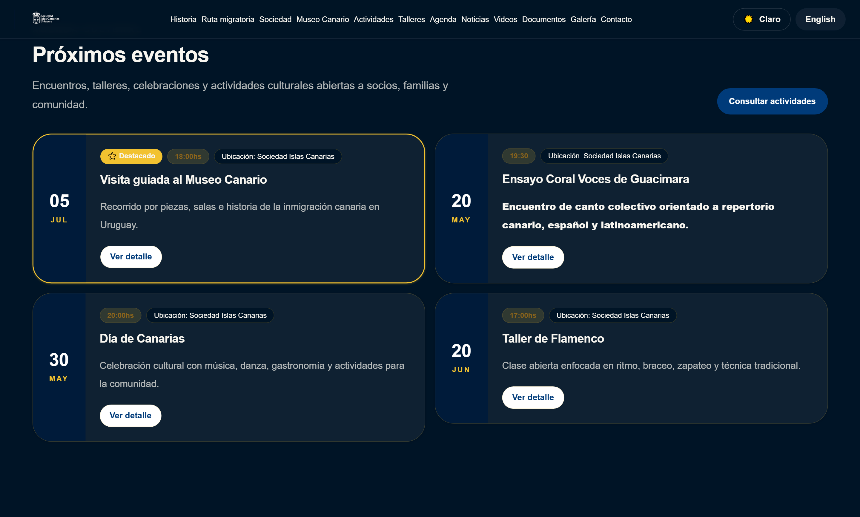 Sociedad Islas Canarias Uruguay — Events